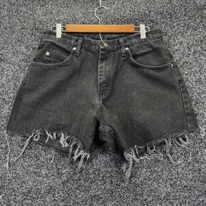 Wrangler Mens Relaxed Fit Cut Off Denim Shorts Black Frayed Hem 97601CB Size 32